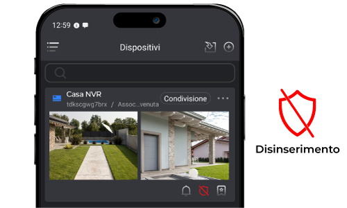 Disinserimento / Inserimento allarme da smartphone parte-1